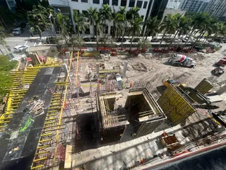 Early podium construction